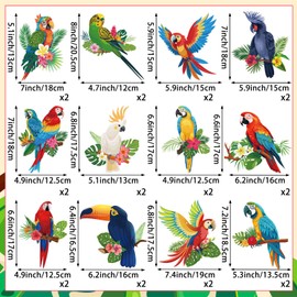 58Pcs Tropical Birds Decorations Tropical Hawaiian Decor Toucan Parrot Party Hanging Swirl Foil Ceiling Decor for Summer Luau Hawaiian Beach Pool Party Tiki Party Birthday Party Supply