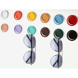 MOUGIGI 12 PCS Colorful Sunglasses Holder Wall Hanging Glasses Organizer - Space Saving Sunglasses Rack and Eye Glass Holder Stand
