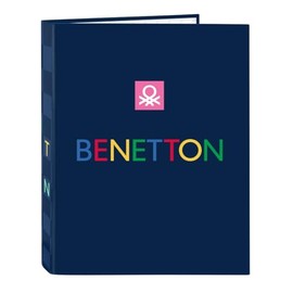 Safta BENETTON DAMERO – Folder with 4 Rings, Ideal for Children of Different Ages, Comfortable and Versatile, Quality and Resistance, 26.5 x 33 cm, navy, M, Casual