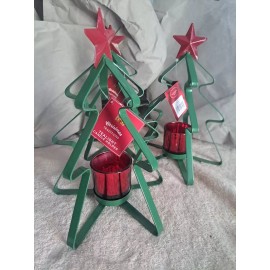 St. Nickolaus NEW Metal Christmas Tree & Candle Holder/ Fragrance Warmer