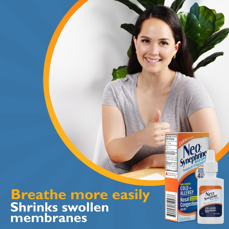 Neosynephrine, Nasal Spray for Cold Sinus Relief Extra Strength, Clear,