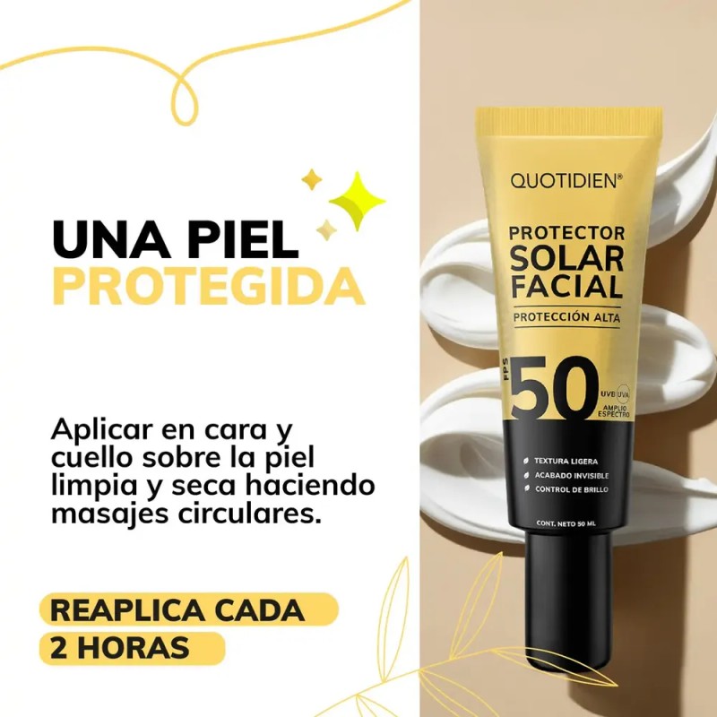 Protector Solar Facial Fps 50 Quotidien - Protección De Amplio