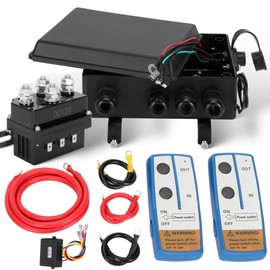 12V 500A Winch Solenoid Contactor Relay with Contactor Box and Twin Remote Control, 12v 500a Winch Solenoid Contactor Relay for 8000-17000lbs ATV UTV Truck Jeep Winches