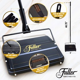 Fuller Brush 17031 Electrostatic Carpet & Floor Sweeper - 9" Cleaning Path - Lightweight - Ideal for Crumby Messes - Works On Carpets & Hard Floor Surfaces - Gold