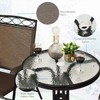 3-Piece Bistro Set, Patio Dining Furniture Set, Round Textured Glass