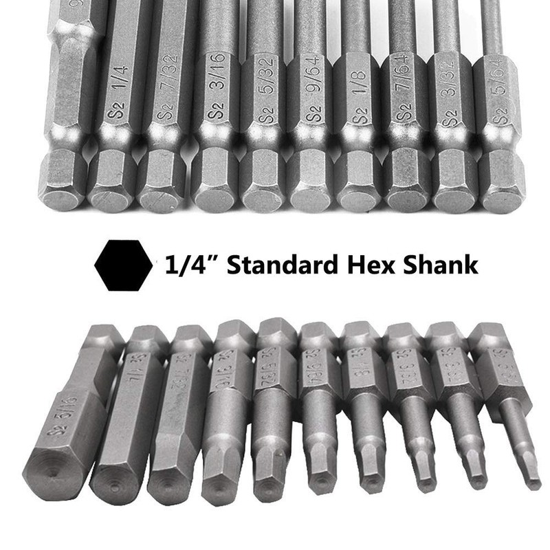 Bestgle 10Pcs 50mm Magnetic Inner Hexagon Head Screwdriver Bits Set
