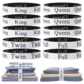 Chamgeco 10PCS Bed Sheet Organizer Bands, Elastic Bed Sheet Straps Organizer and Storage Label Bands, Linen Labels Bedding Bands Sheets Organizer Keepers for Closet, Bedroom, Dorm, Laundry Room