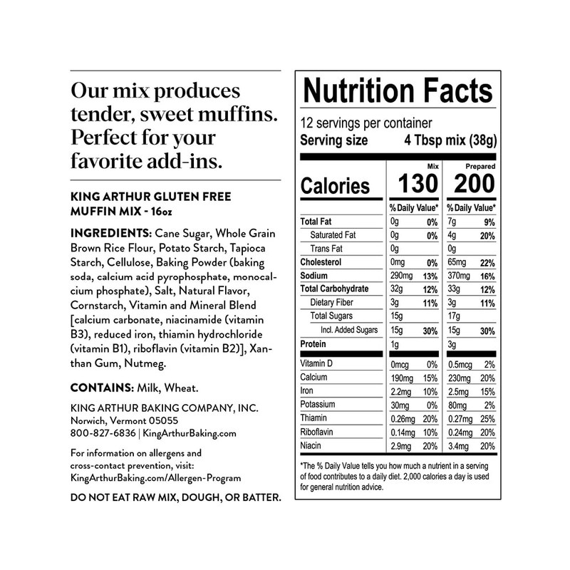 King Arthur, Gluten Free Banana Bread + Muffin Mix, Gluten-Free,