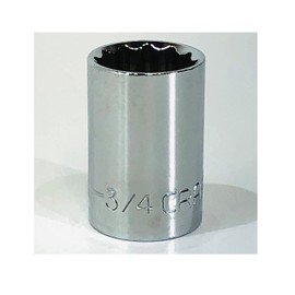 3/4" SAE/Standard 1/2" Drive 12 Point Socket - 47508 (Bulk Packaged)