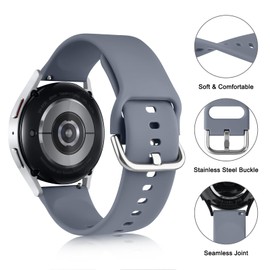 Amzpas for Garmin Vivoactive 5 Watch Bands, 20mm Quick Release Watch Bands Soft Silicone Sport Strap for Garmin Vivoactive 5/Vivoactive 3 Smartwatch (Blue Gray)