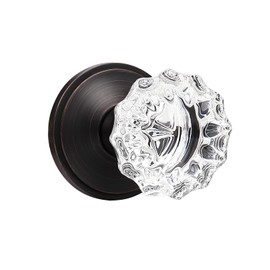 KNOBWELL 5 Pack Single Sided Classic Dummy Interior Door Knobs Set Oil Rubbed Bronze Finish, Door Knobs Crystal Style with No Latch or Lock