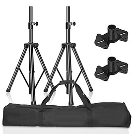 EMART Adjustable Height Speaker Stands, Professional Heavy Duty Tripod Structure Holds Weight up to 132 lbs, Extend from 38 to 71 inch DJ PA Speaker Stands