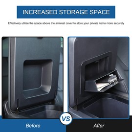 Center Console Armrest Storage Box Compatible with Toyota Land Cruiser 250 Prado J250 LC250 2024 2025 2026 Accessories, ABS Center Console Organizer Armrest Storage Tray (without Refrigerator Version)