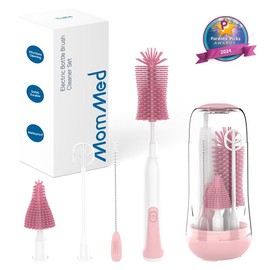 MomMed Bottle Cleaning Brush, Baby Bottle Brush Cleaner Water Bottle Cleaning Kit, Nipple Brush Pacifier Cleaner Straw Cleaner Brush for Newborns,4 Packs - Specification: Manual baby bottle brush
