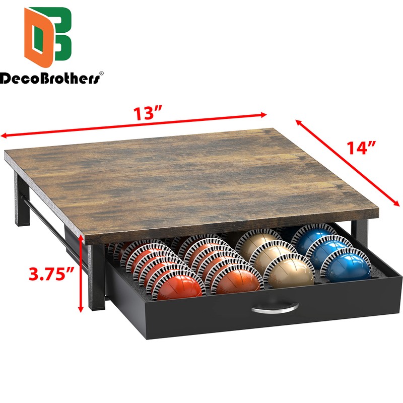 DecoBrothers Vertuo Pod Holder Drawer, 24 Large or 48 Small