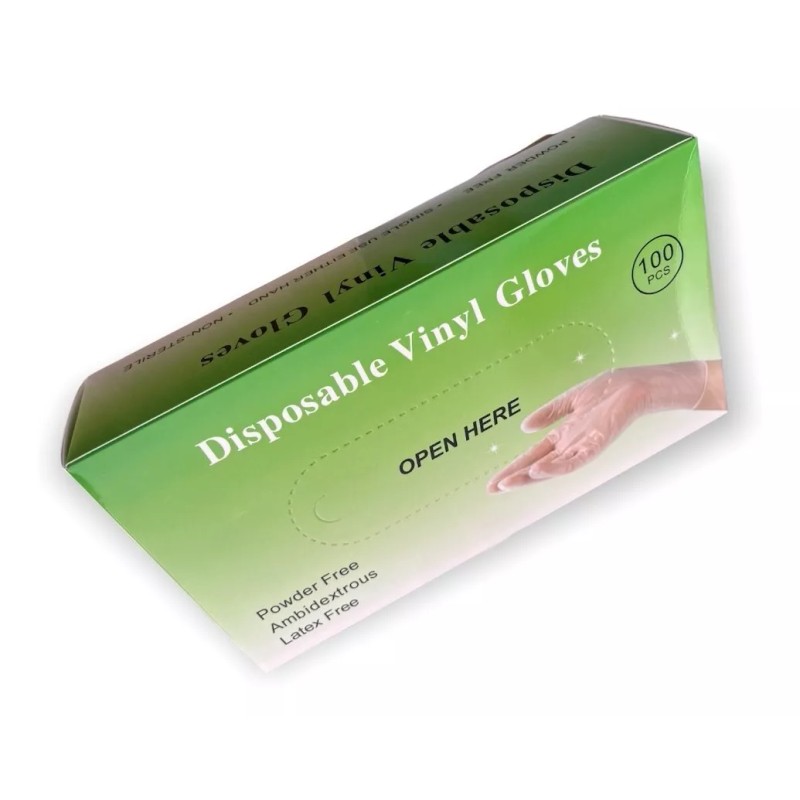 HiCuiLi Guantes Vinil/vinilo Transparente 10 Cajas Tallas: Ch, M, L
