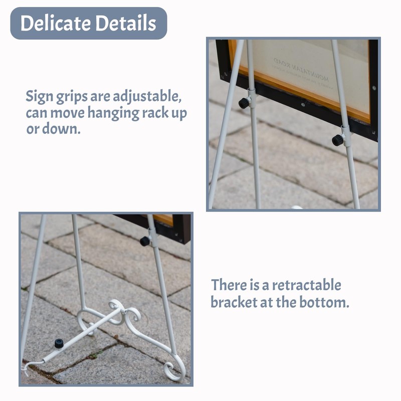 Metal Free Standing Adjustable Display Stand Scroll Easel with Chain