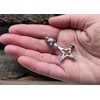 Kiss of Leather Wolf Cross Pendant Stainless Steel with Curb