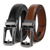 XZQTIVE Boy Ratchet Leather Belt Easy Slide Click Buckle Car