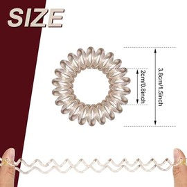 Sularpek Pack of 12 Spiral Hair Bobbles, Hair Scrunchies, Women's Phone Cable, Hair Scrunchies, Telephone Cable, Spiral for Women and Girls
