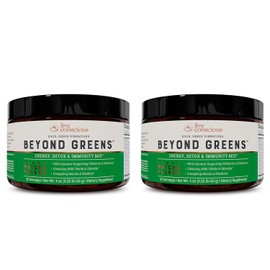 Live Conscious Beyond Greens Concentrated Superfood Powder - Matcha Flavor w/Chlorella, Echinacea, Probiotics for Immune Support & Energy - 30 Servings (2-Pack)