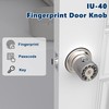 iuknob Fingerprint Door Knob with Keypad and Key,Smart Biometric Digital