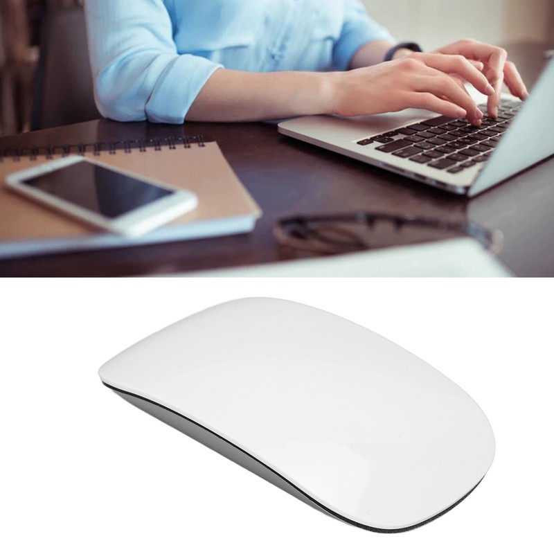 Wireless Bluetooth Mouse Ergonomic Curved Optical Touch USB C Rechargeable