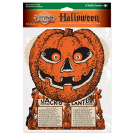 Beistle Jack-O-Lantern Fortune Wheel Game, 9-Inch by 7-1/2-Inch, Multi-colored