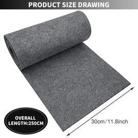 Felt Sold by the Metre Felt Roll 3 mm, Felt Fabric Craft Felt, Felt Mat, Felt for Crafts, Grey, 30 x 250 cm
