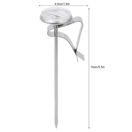 Instand Read Termómetro, Termómetro de Espuma de Leche con Clip, Termómetro de Acero Inoxidable, Medidor de Temperatura de Espuma de Leche, Termómetro para Bebidas de café (Tipo corto)