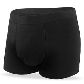 REELINDRY Washable Incontinence Boxer Briefs Leak Proof 2.3 oz Absorbency Bladder Leak Underwear for Men 1 Pack (Black, 4XL)