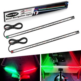 Boat Navigation Lights, Red and Green Bow Lights Night Fishing, No Drilling LED Marine Navigation Light for Kayak Pontoon Jon Canoe Bass