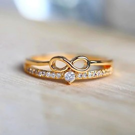 Bow Ring for Women Vintage Rhinestone Gold Ring Dainty Engagement Ring Wedding Sparkle Rings Lightweight Statement Rings Jewelry Gift for Women(6)