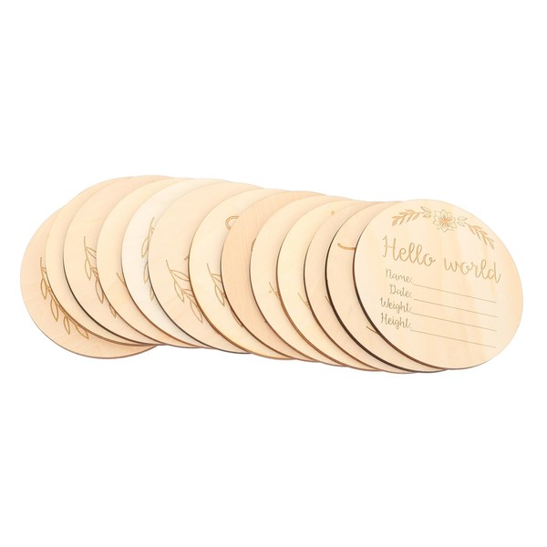 Hohopeti 13Pcs Wooden Milestone Cards Durable Photo Props for Newborns