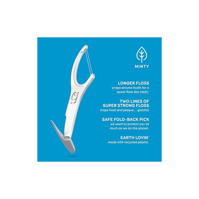 GRIN, Double Flossypx Travel, Hilo Dental Ecológico y Extra Largo,