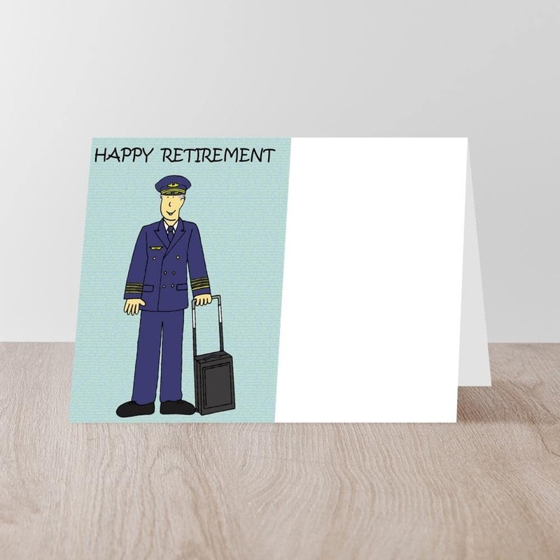 CafePress Happy Retirement Pilot Greeting Cards Folded Greeting Card Matte