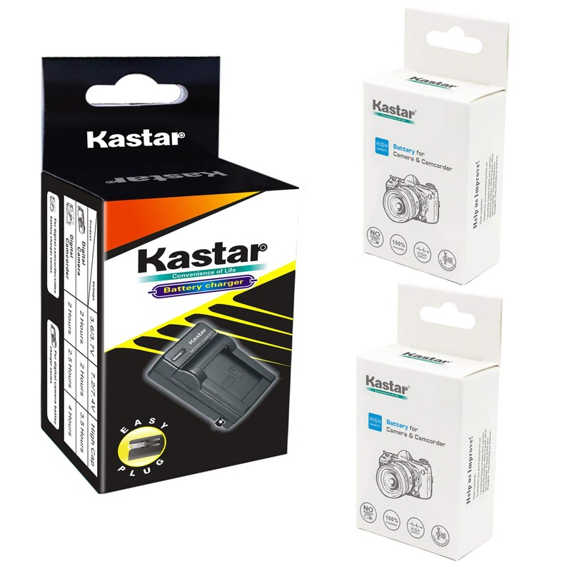 Kastar Battery (X2) & Travel Charger Kit for Olympus BLM-1,