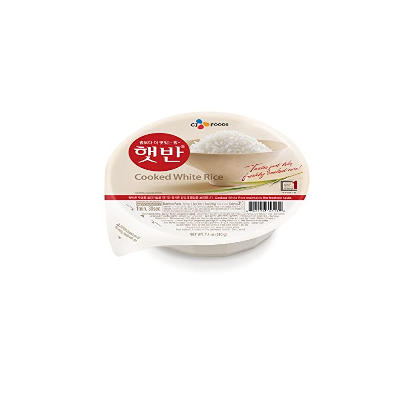 CJ Rice Cooked White Hetbahn, Gluten-Free & Vegan, Instant &