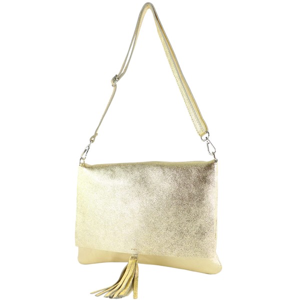 modamoda de - T241 - Italian Leather Clutch Shoulder Bag