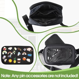 Pin Bag Fanny Pack, Ita Bag Storage Pin Crossbody Bag Belt Bag for Women Girls Gifts, Pin Display Bag for Sports Pins, Memorial Pins, Travel Brooches(No Pins Included) (Black, Small)