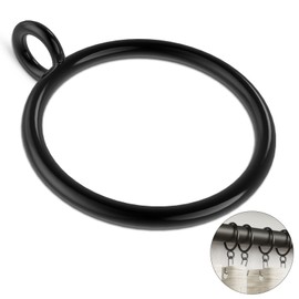GASRONS 50 Packs Black Metal Curtain Rings with Eyelets, 1.25 inch Inner Diameter Drapery Rings Apply for Curtain Rods(Fits Up to 1-Inch Rod)