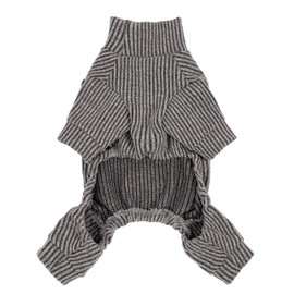 Fitwarm Mock Neck Knitted Dog Pajamas, Warm Winter Clothes for Small Dogs Boy Girl, Pet Pjs, Grey, XXL