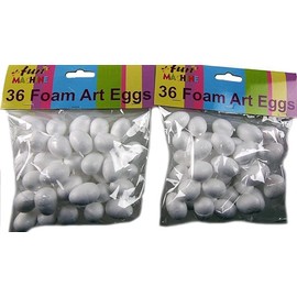 DP Set of 72 Mini White Foam Craft Easter Eggs - Ready To Paint Or Decorate