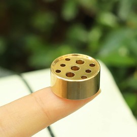 Forahome Brass Cylindrical Mini Incense Holder Cute Incense Holder for Graves Buddhist Altars Durable Incense Holder Easy to Use Compact Portable for Meditation, Study or Yoga Museum (Gold)