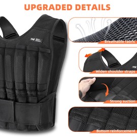 Adjustable Weighted Vest Set 44 lb with Wrist and Ankle Weights for Men Women BeatBoost Weight Vest with 64 Steel Plates Weights for Walking Strength Training Running Workout