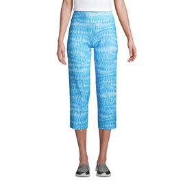 Lands' End Womens Active Crop Yoga Pant Reef Blue Tie Dye Wave Regular X-Small