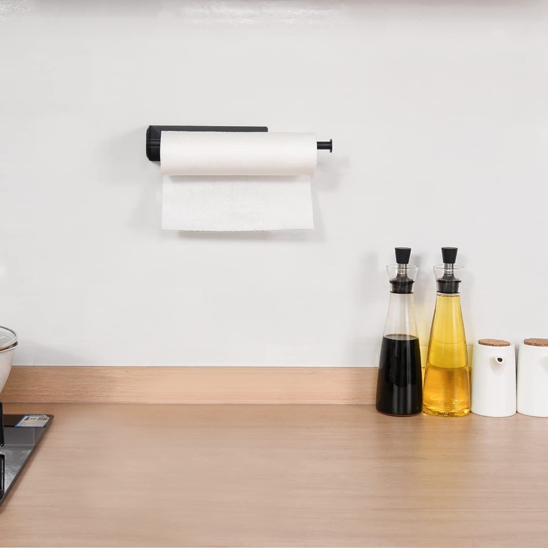 Wowfill Kitchen Paper Holder Magnet Stainless Steel Towel Bar Folding