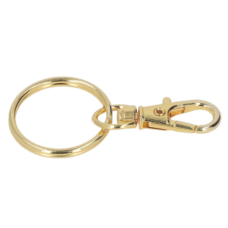 100PCS Gold Lobster Claw Clasp with Key Rings Rustproof Metal