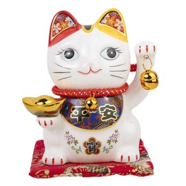 lachineuse Cat of Happiness and Happiness - The Japanese Maneki Neko - White - Piggy Bank - Japanese Decoration Object - Japanese Asian Gift Idea