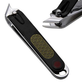 Liangery 爪切り 斜め刃 至極の鋭い切れ味 高級爪削り【軽い力でスパッと切れる】巻き爪用つめきりニッパー 携帯 厚い爪 足用 ブラック 切れ味 ヤスリ付き 手足両用